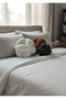 3-Piece Knitted Ball Throw Pillow Set XXL Size Welsoft Fabric Living Room Pillow Brick Ecru Anthracite Decorative Knot - 5