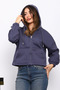 Smoked Three-Thread Sweat Cardigan with Right-Sleeve Zipper Pocket - 3