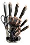 Professional 9-Piece Kitchen Knife Set with Acrylic Block & Sharpener