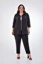 Women's Plus Size Zip Detail Shirt 111967 Black - 2