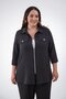Women's Plus Size Zip Detail Shirt 111967 Black - 4