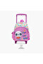 Fisher- Printed Trolley Backpack with Retractable Handle and Zip Closure - 4