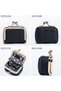 Leather Mini Jewelry Box, Vintage-Inspired Portable Genuine Leather Coin Purse (Black) - 6