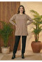 Women's Beige Buttoned Tunic - 2