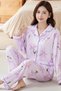 Floral Comfort Women's Pajama Set Girls Two Pieces Lounge Wear Pajama - 6