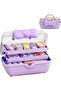 Cute Butterfly Jewelry Box for Girls - Large Purple Storage Organizer with Handle