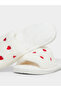 Solid Plush Heart Shape Embroidery Slippers - 3