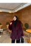 Women's Lined Buttoned Fur Coat - Suitable for Hijab - 3