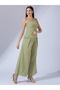 Olive Bandeau Top and Wide Leg Trousers Co-Ords - 2