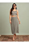 Chic Diamond Pattern Knit Crop Top and Skirt Co-Ords