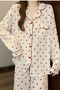 Heart Pattern Womens Pajama Set Cozy Soft Fabric Two Pieces Lounge set - 6