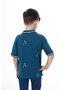 Boy's Printed Polo Neck Buttoned Short Sleeve T-Shirt - 4