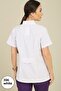 Women's Processory Collar Short Sleeve Single Top Alpaka Fabric - 3