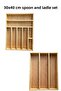 30X40 cm Multi-Compartment Wooden Spoon and Ladle Holder Set - Drawer Organizer - Wooden Organizer - 2
