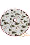 Cream Pine Tree and Deer Christmas Foot Rug, New Year's Pine Tree Skirt and Underlay Washable - 4