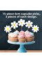 Daisy Themed 32 Piece Giant Set Birthday Banner Cake Toothpick and Cupcake Topper - 4