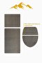 Bamboo Fabric Non-Slip Based Washable 3-Piece Toilet Set Digital Printing Bathroom Mat Set Bklz0002 - 4