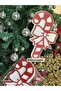 Red White Glitter Cane Candy Christmas Styrofoam Pine Tree Decoration Wall Door Ornament 29 cm - 2
