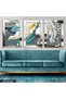 Butterfly and Colorful Feathers 3 Piece Silver Plexi Mirror Table - 2