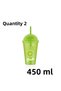 Soft Drink Glass with Straw Qlux Lemonade Ice Tea Ice Americano Glass Orange Lemon Bpa Free