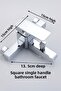Square Bathroom Faucet – Chrome Finish, Modern Design, Hot/Cold Water Fixture, Durable Brass Body - 2