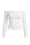 Ekru Fitted/Vücuda Oturan Aksesuar Detaylı Esnek Örme Bluz TWOAW26BZ00356 - 5