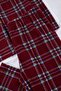 Bordo Ekoseli Gömlek Yaka Polar Büyük Beden Pijama Takımı - 3