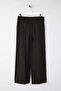 Kahverengi Çizgili Bel Detaylı Extra Geniş Paça Wide Leg Dokuma Pantolon TWOAW26PL00168 - 5