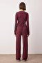 Bordo Anvelop Wideleg/Geniş Paça Örme Alt-Üst Takım TWOAW26AU00030 - 4