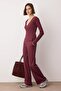 Bordo Anvelop Wideleg/Geniş Paça Örme Alt-Üst Takım TWOAW26AU00030