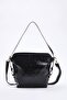 Black Textured Double Handle Adjustable Mini Size Women's Shoulder Bag Takss26Oc00034 - 3