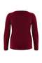 Bordo Aksesuar ve Cut Out Detaylı Vücuda Oturan Esnek Örme Bluz TBBAW26AF00083 - 4