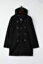 Black Oversized Winter Cashmere Hooded Men's Coat Tmnaw26Kb00002 - 5