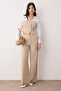 Beige Shirt Detailed Buttoned Woven Bottom - Top Set Twoaw26Au00144