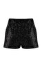 Siyah Extra/Süper Mini Örme Payet Şort TPRAW26SR00006 - 8