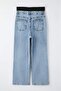 Mavi Yüksek Bel Beli Lastikli Geni Paça Büyük Beden Wide Leg Jeans TBBAW26CJ00029 - 11