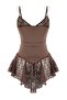 Vizon Dantelli Düğmeli Askılı Kapsız Külotlu Babydoll/Fantezi Gecelik THMAW26LL00003 - 7
