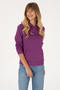 Women's Violet Hooded Basic Sweatshirt 50307711-Vr037 - 3