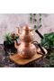 Dmt Gaziantep Copper Teapot Set Heavy Embroidered, Total Height: 26cm, Bottom 16cm, Top 12cm Diameter, Heavy Copper.