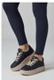 Black Women's Sneaker Shoes with Emoji Ornament Detail - 8