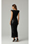 Black Sleeves Tulle Detail Women's Bodysuit - 3