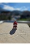 Christmas Themed Knitted Patterned Snowman Keychain – with Red Scarf, |   Hard and Heavy Figure - 2