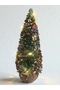 Colorful Glitter Self-Lighting Daylight Christmas Tree – Shiny Christmas Decor with Wooden Log Base