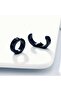 Unisex Stainless Steel Earrings with Plug and Magnet Design for Non-Perforated Ears 2 Pieces Black - 4