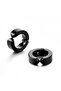 Unisex Stainless Steel Earrings with Plug and Magnet Design for Non-Perforated Ears 2 Pieces Black - 2
