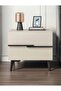 Bedside Table with Double Layer Storage, Anti-Slip Pads, Nightstand with Smooth Edges