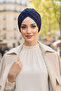 Winter Hijab Bonnet,B-9O,Navy Blue
