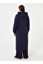 Large Size Hooded Zipper Pocket Detailed Cap - Navy Blue - - 5