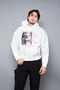 Trauma Printed Oversize Unisex White Hoodie - 4