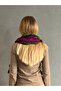 HAND KNITTED COLORFUL OMBRE PATTERNED SHAWL NECK COLLAR WOMEN'S SHAWL WITH TASSELS - 8